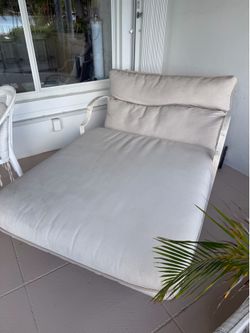 Outdoor Lounger Metal Frame Beige and height adjustable