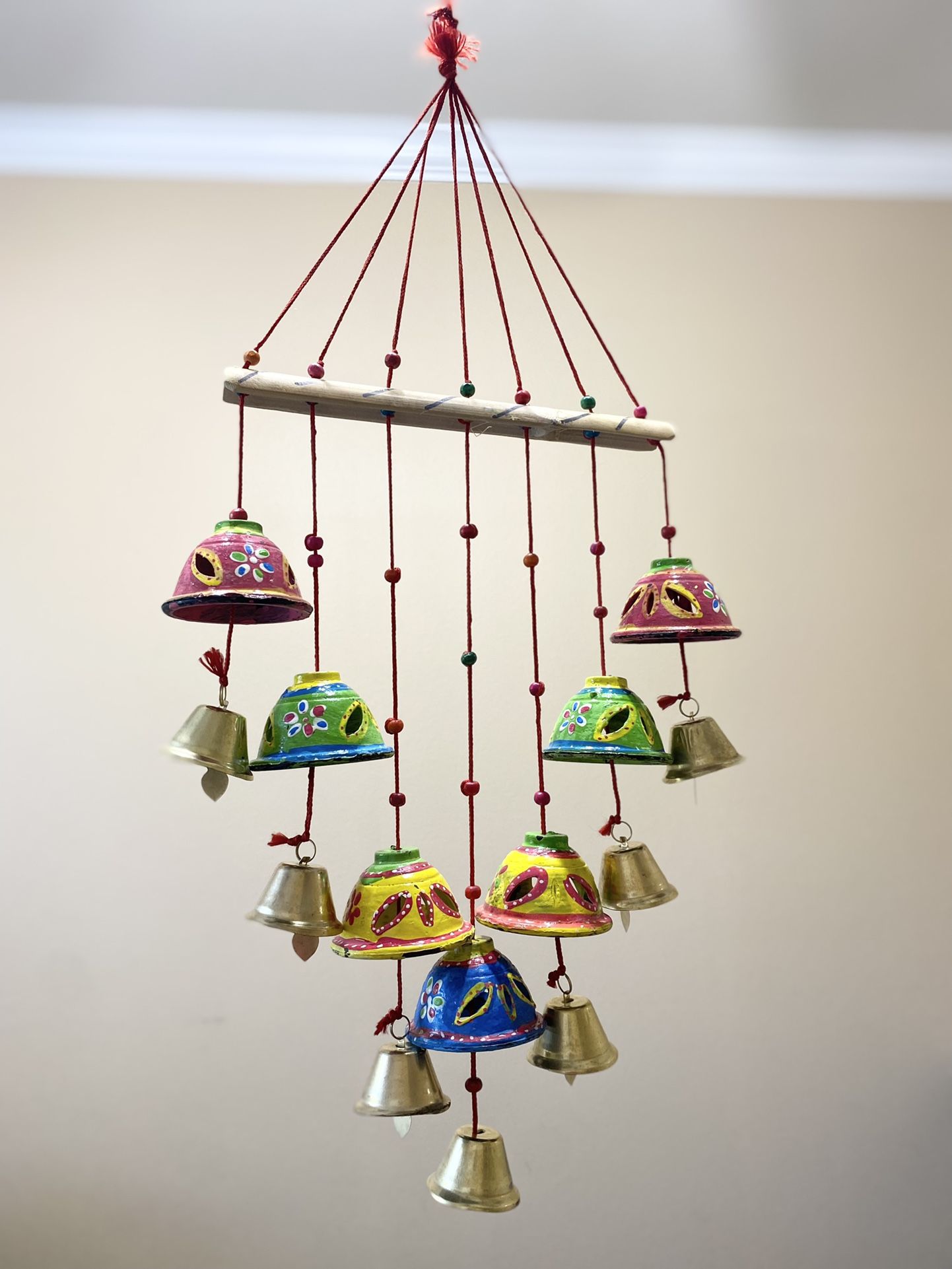 Handcrafted multicolor hanging bells wind chimes garden porch Patio WallHanging