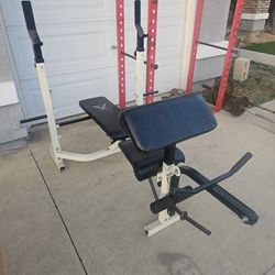 Weights Bench And Squat Rack
