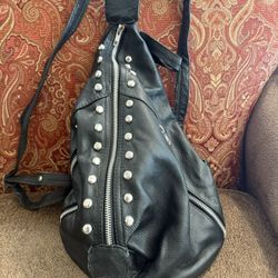 Black Leather Backpack 