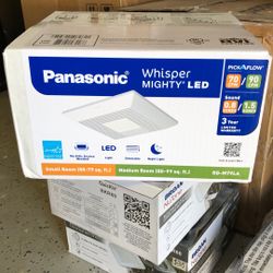 Panasonic Whisper Mighty LED Pick-A-Flow 70-90CFM Ceiling/Wall ENERGY STAR Bathroom Exhaust Fan 9.5 in. x 9.5 in. Grille