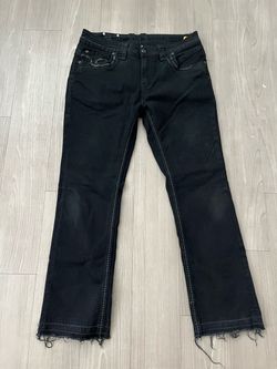 Rock Revival Black Jeans Raw Hem