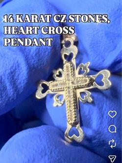 Gold cross pendant 14kt