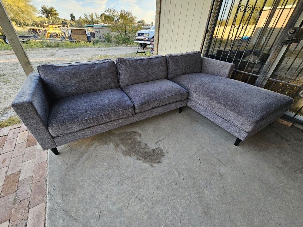 Two Piece  Gray  L Sectional