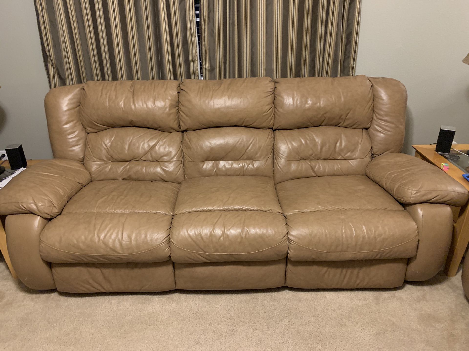 Reclining couch and love seat