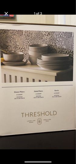 Dinnerware 12 pieces color-Grey