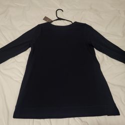 J. Jill Long Black Sleeve Crew Neck Tunic