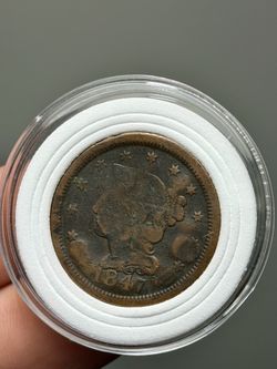 Nice 🙌!! 1847 Braided Hair Large Cent – Early U.S. Copper Coin (179 Years Old) !!