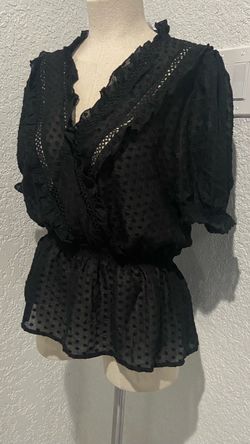 New Black Polka Dot Blouse