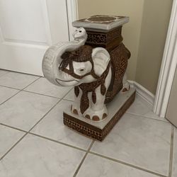 Large Vietnamese Ceramic elephant Plant Stand/Side Table