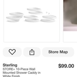 10-Piece Wall Mounted Shower Caddy In White Finish