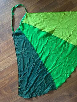 Green Color Block Satin Maxi Skirt