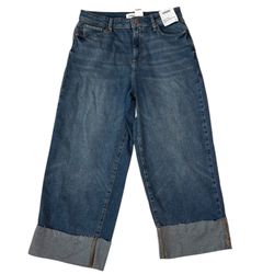Sonoma  Jeans, Women's Size 12, Denim, High Rise Baggy Wide Leg, rolled hem, NWT