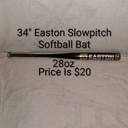 34" Easton Slowpitch Aluminum Softball Bat (Price Is $20)