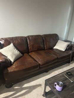 Brown Leather Couch