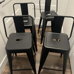 Matte Black Bar Stools 