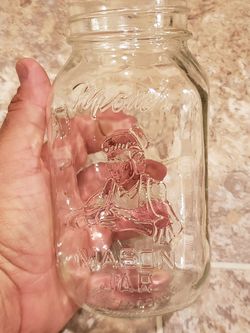 Mom's Mason Jar Clear Glass Quart Home Products Columbus Ohio 7"H NO LID