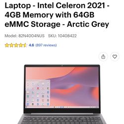 Lenovo - IdeaPad Зi Chromebook 15.6" Full HD Laptop - Intel Celeron 2021 - 4GB Memory with 64GB eMMC Storage - Arctic Grey new sealed box 2 year warra