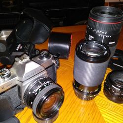 Camera, 4 Lenses & Accessories 