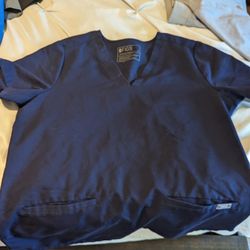 Dark Blue Figs Scrubs Top Women's 