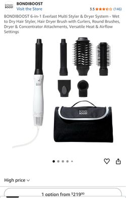 Bondi Boost Everlast Airstyler System 6-in-1 Hair Dryer &Multi-Styler/Case