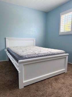 White full bed and mattress