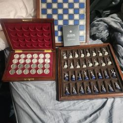 Franklin Mint Civil War Chess And Checkers Set
