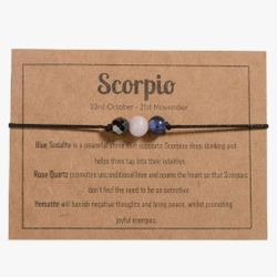 Zodiac Bracelet for Women Men 6mm Natural Stone Horoscope Adjustable Bracelets Healing Birthstone Crystals Zodiac Gifts