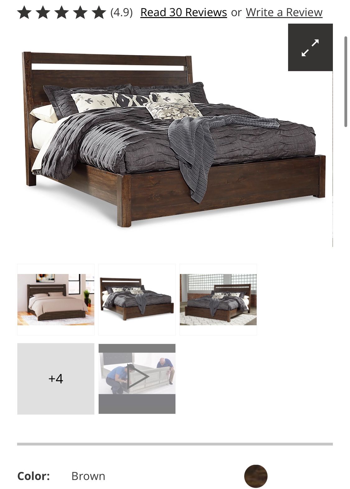 Brown Ashley Wooden Bed Frame