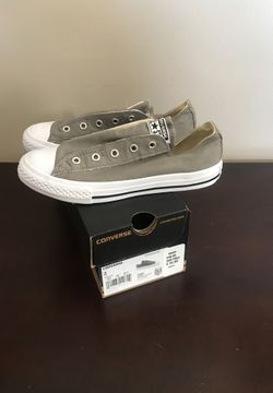 Girls converse slip on charcoal size 3- Never Worn
