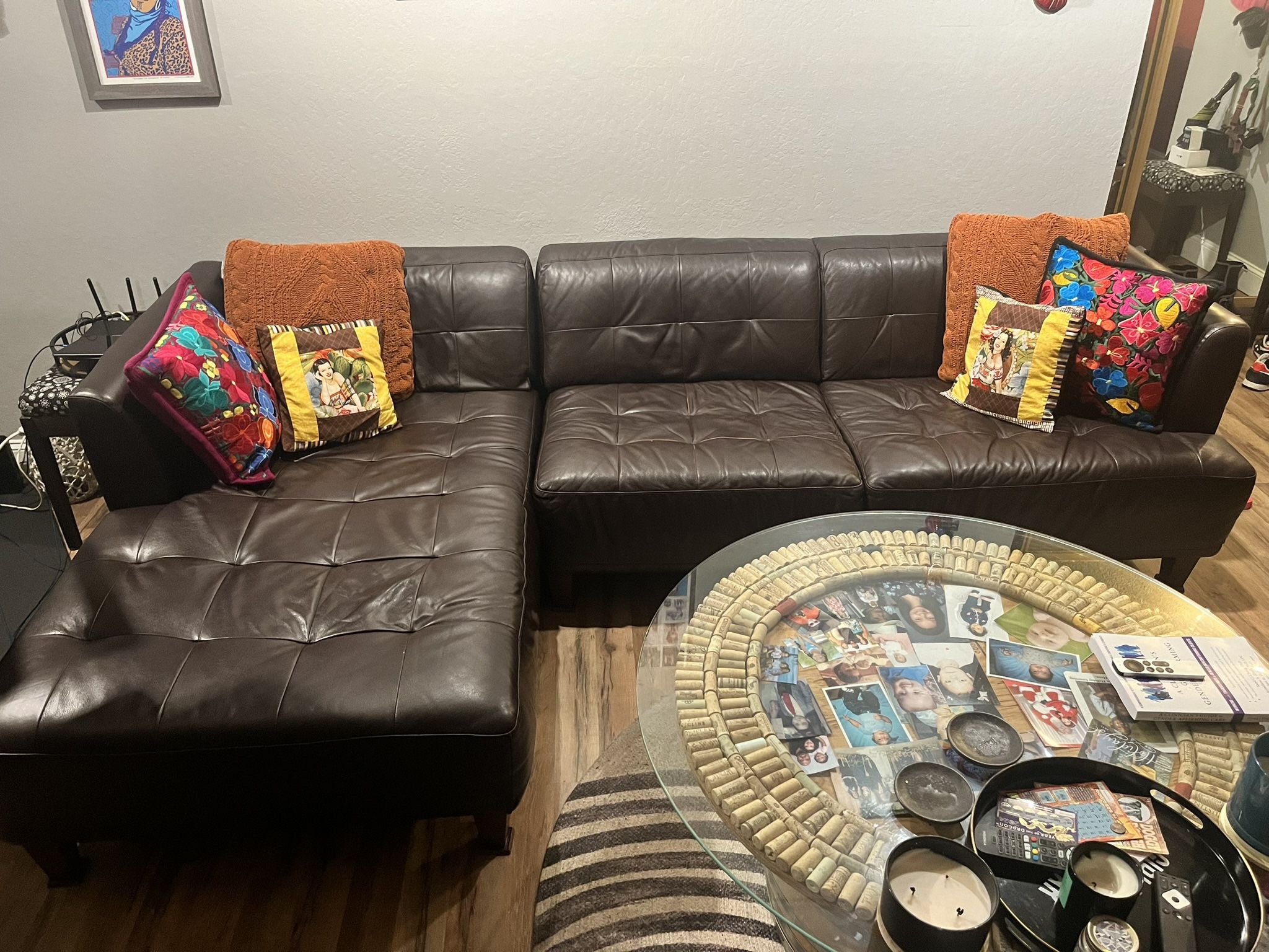 Feaux Leather Sectional Couch