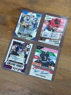 Lot of 4 Signed Football Rookie Cards
