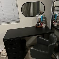IKEA VANITY/DESK with chair and mirror