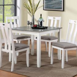Brand New White & Grey 5pc Dining Table Set 