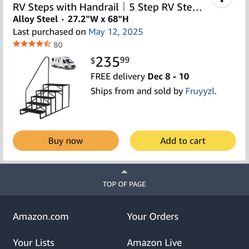 Steel Entry Stairs For RV Or Travel Trailer