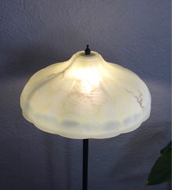 Vintage Style Table Lamp with Alabaster inspired Glass Shade