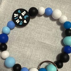 Handmade “Be Kind” Beaded Keychains w/ Tassel & Charm