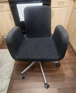 Gray/Grey Swivel Fabric Chair on Wheels
