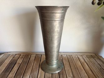 Vintage Metal Trumpet Vase