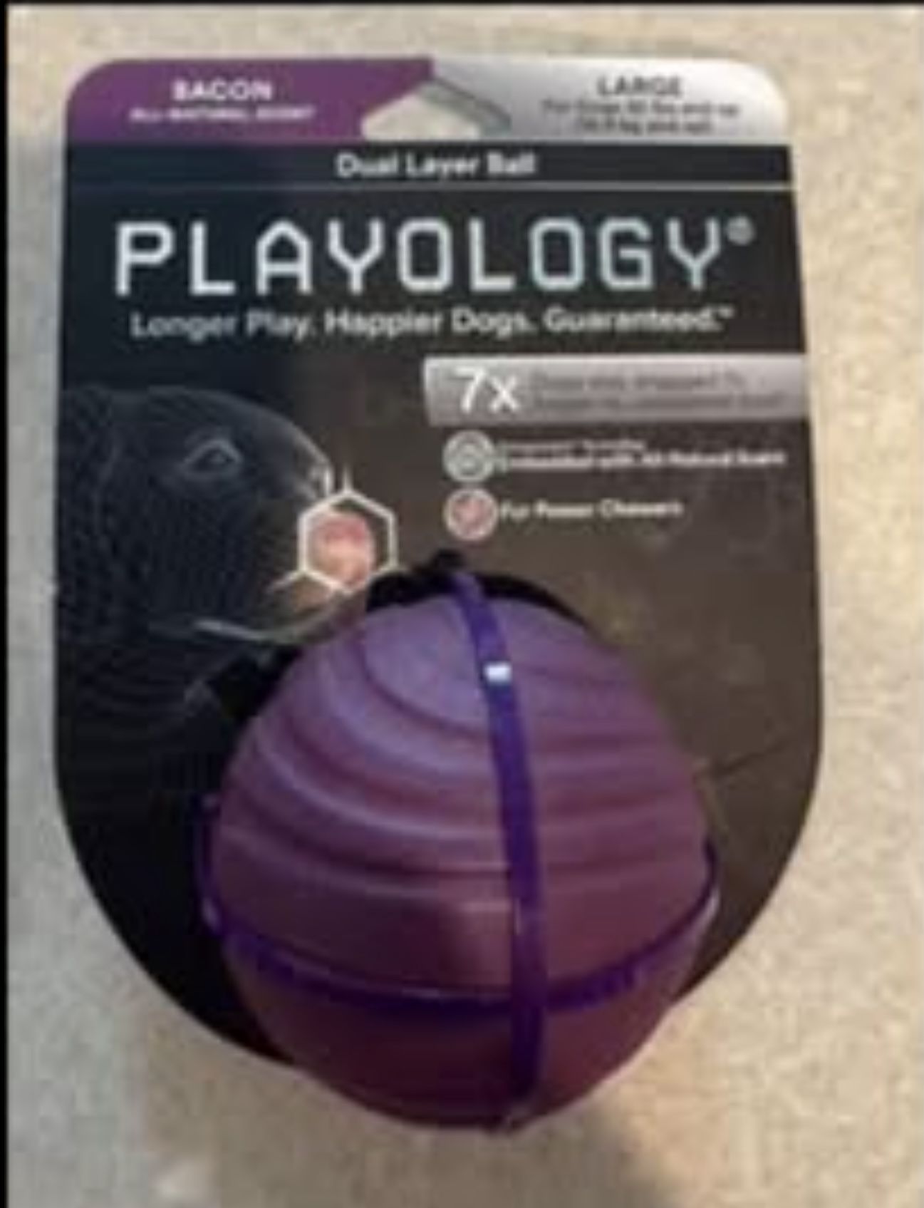 Playology Dual Layer Ball - Large (Bacon Scent)