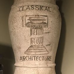 Large crackled urn.