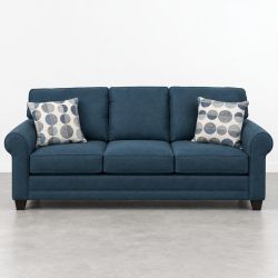 Teagan 89" Sofa With Yuki Slate Body And Boomerang Baltic Pillows
