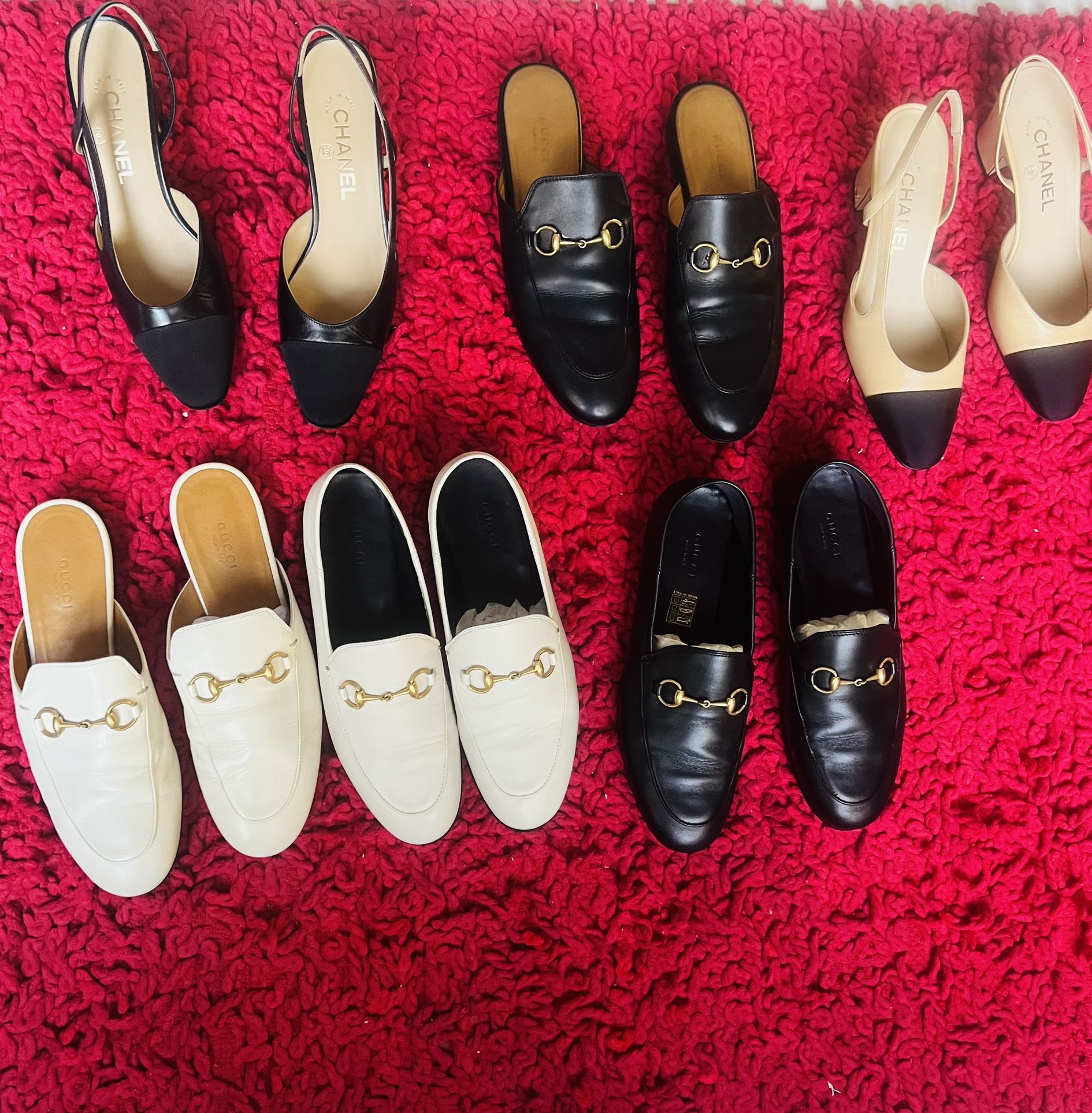 Gucci Loafers, Chanel Pumps