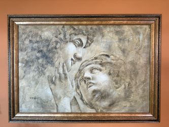 “Whispered Devotion” by W. Harris – Framed Textured Art