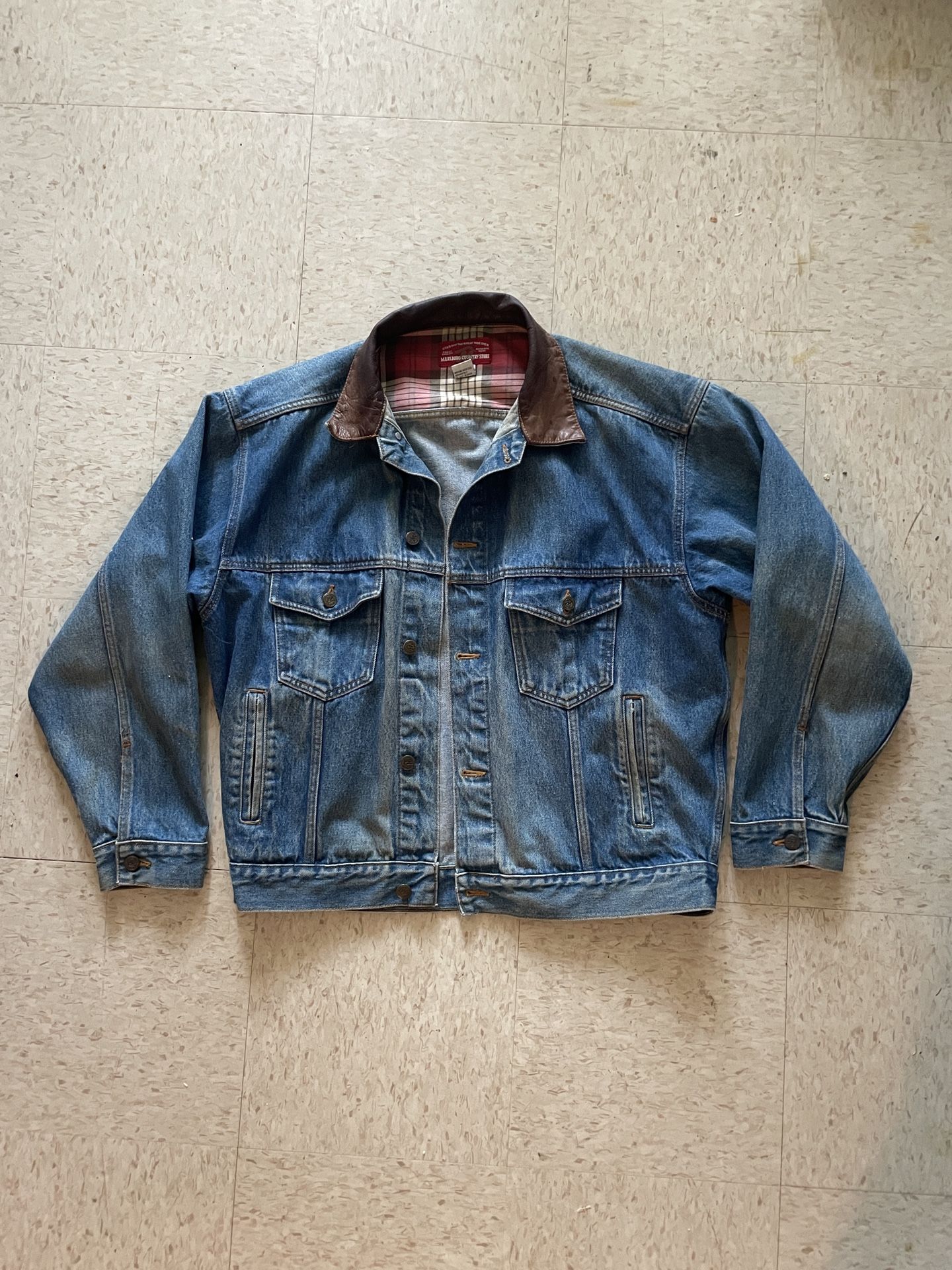 Vintage 90’s Marlboro Denim / Leather Jacket