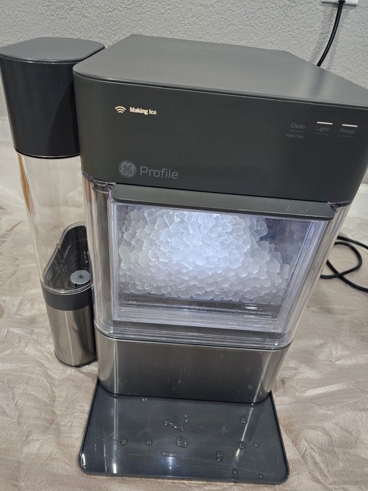 ge profile opal 2.0 xl nugget ice maker with 1 gal side tank ice machine wifi stainless steel countertop portable ice maker