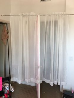 Sheer drapes with rod