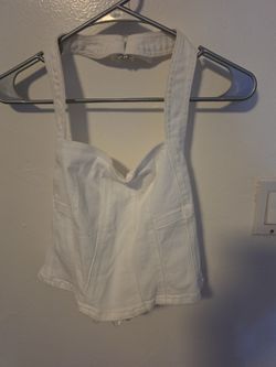 White/ off white halter top