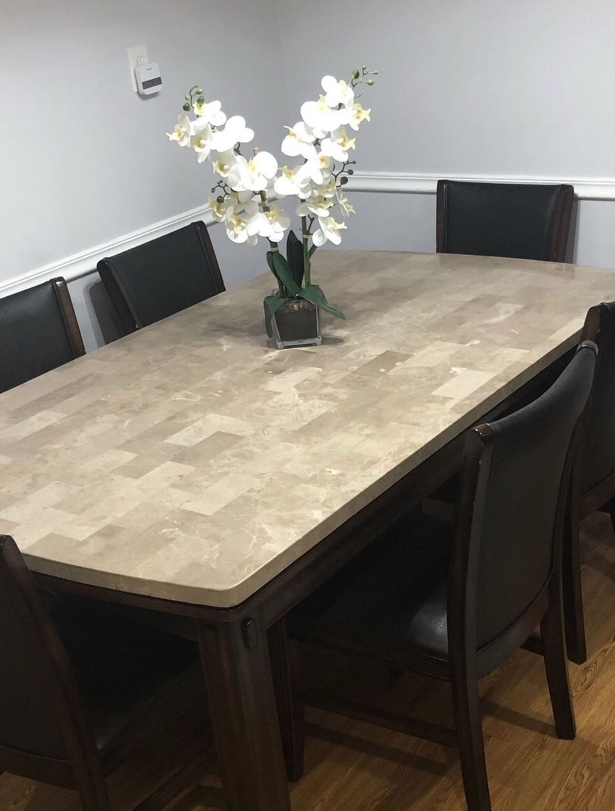 Real Marble Dining Table + 6 Chairs