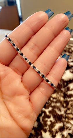 Pandora Tennis Bracelet - Sterling Silver Cubic Zirconium & Sapphire (September Birthstone)